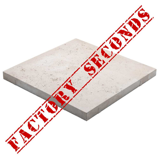 Travertine 500x500x40mm Concrete Pavers - Smoke - Factory Seconds