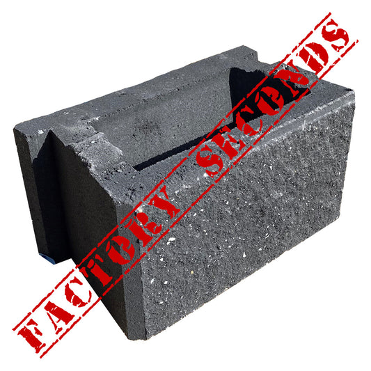 Tasman Dry Stack Retaining Wall Full Block - Basalt - Factory Seconds - Available at Simon's Seconds