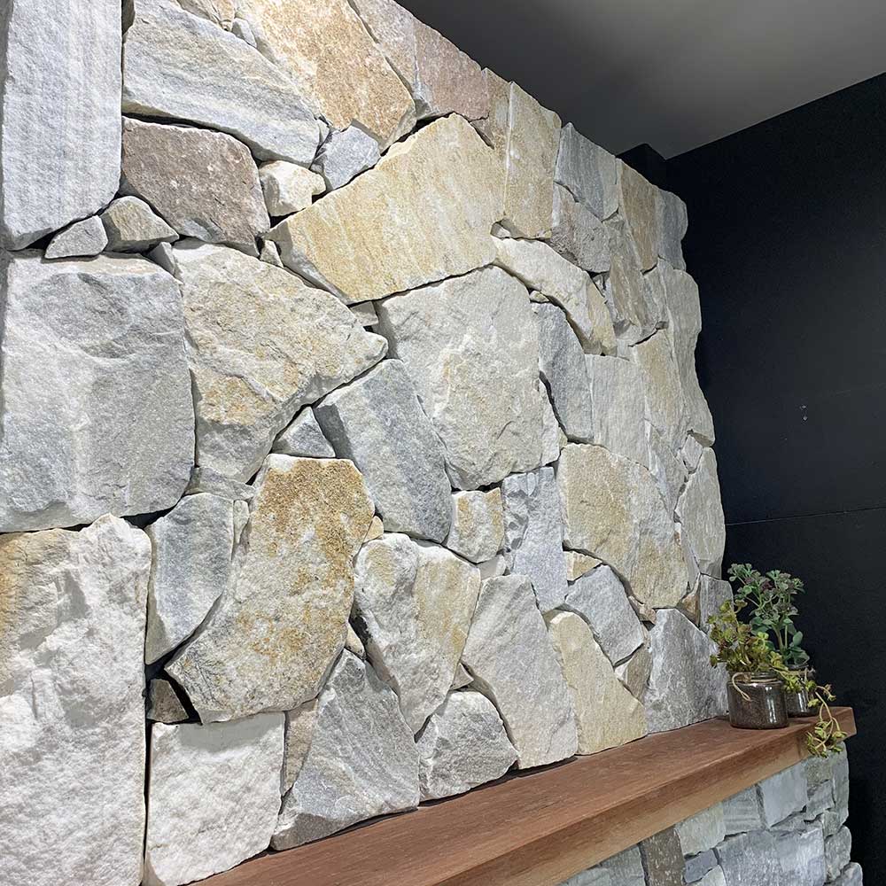 Thredbo Quartz Random Natural Stone Cladding - Sold per m2 only -1st Quality - Laid - Available at Simon's Seconds