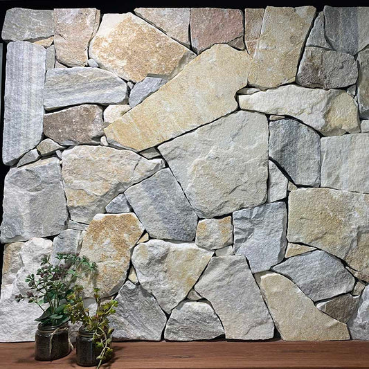 Thredbo Quartz Random Natural Stone Cladding - Sold per m2 only -1st Quality - Display - Available at Simon's Seconds