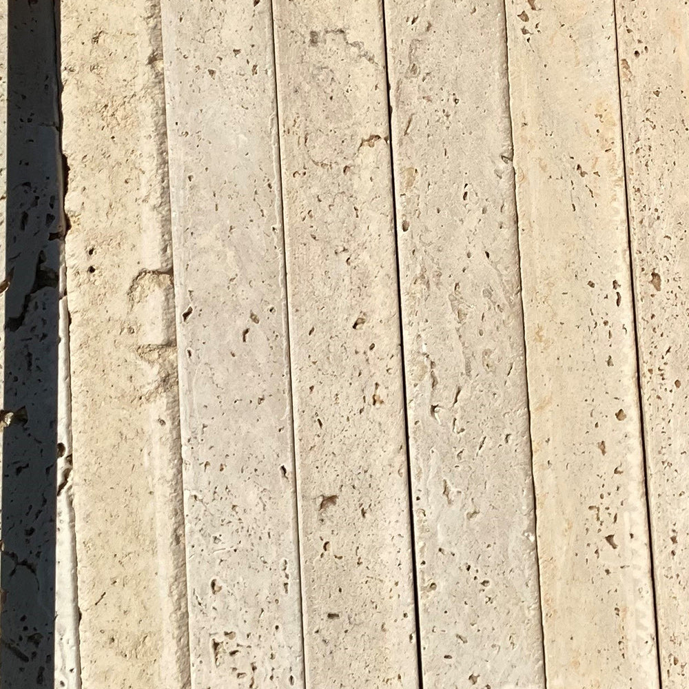 Classic Travertine 610x406x30mm Tumbled Natural Stone Pavers - 1st Quality - Side Shot - Available at Simon's Seconds