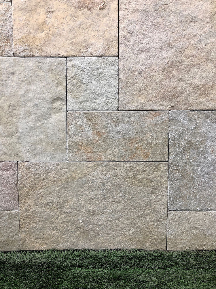 Tuscan Beige Tumbled Limestone French Pattern Natural Stone Pavers - 1st Quality - Sold per Set of 1.44m2 - Display - Available at Simon's Seconds